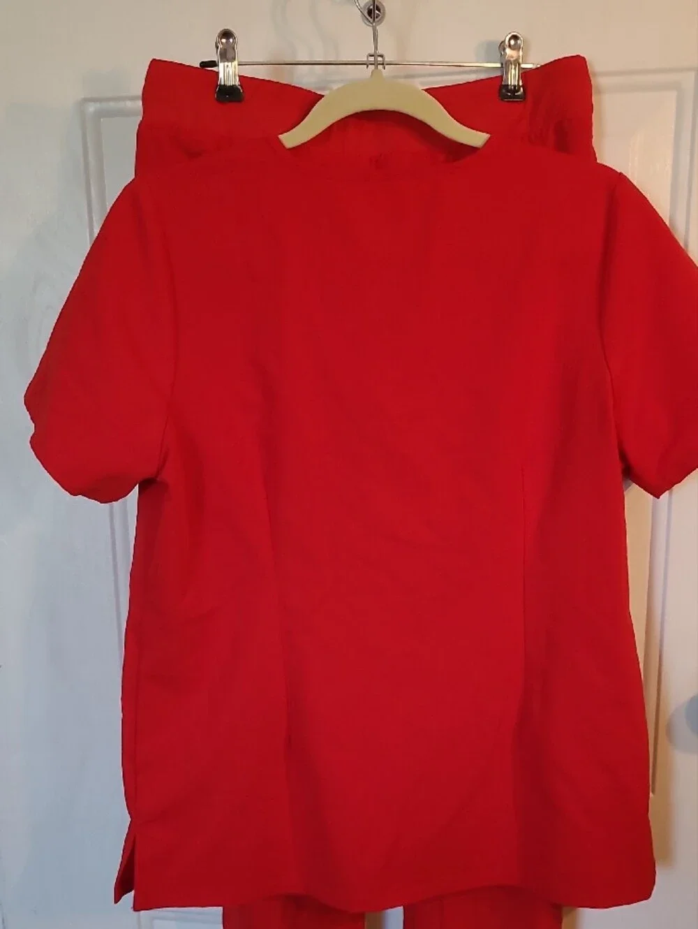 Women’s V-Neck Pajama Set in Deep Red